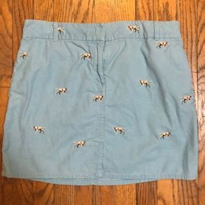 JCrew Corduroy dog print skirt